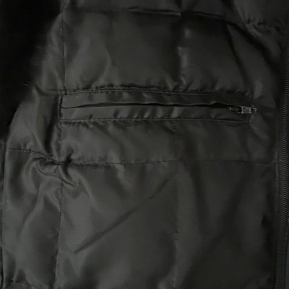 Down Feathers Filled Reversible Quilted Fur Trim Puffer Vest, Size M - Picture 9 of 16